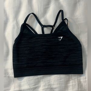 Gymshark Adapt Marl Seamless Sports Bra - Black/Smokey Grey - Medium